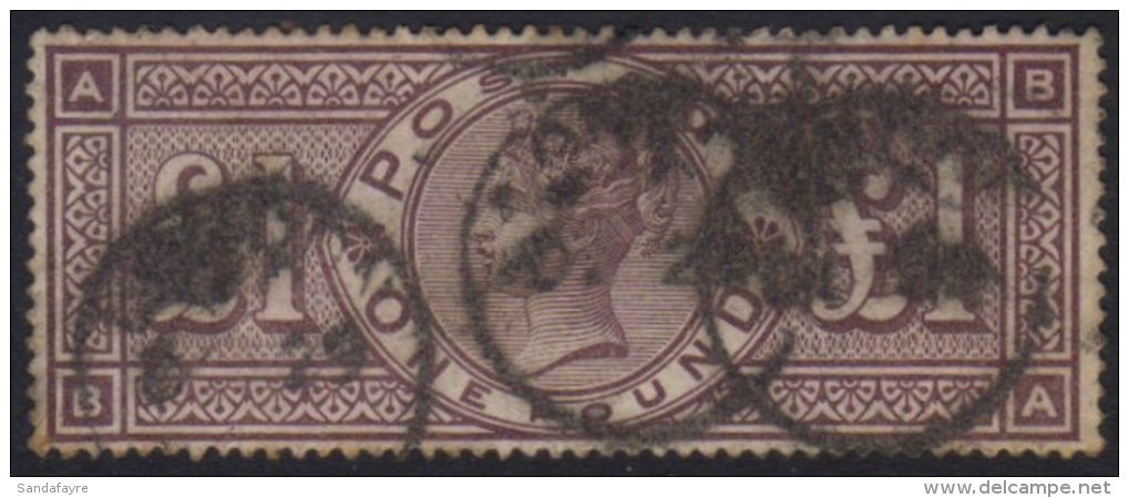 1884 &pound;1 Brown Lilac, Watermark Crowns SG 185, Good Colour With London Cds's, Few Lightly Toned Perf Tips... - Altri & Non Classificati