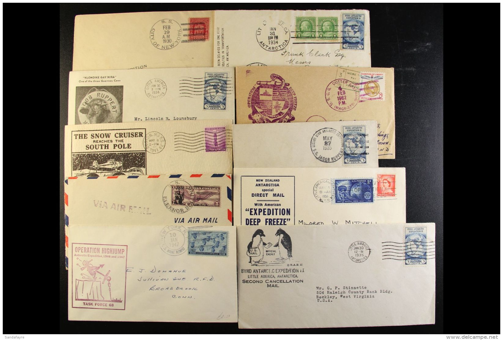 ANTARCTIC EXPEDITIONS COVERS. 1930-1999 Interesting Collection Of Covers, Inc 1930 Cover With Straight-line "Byrd... - Altri & Non Classificati