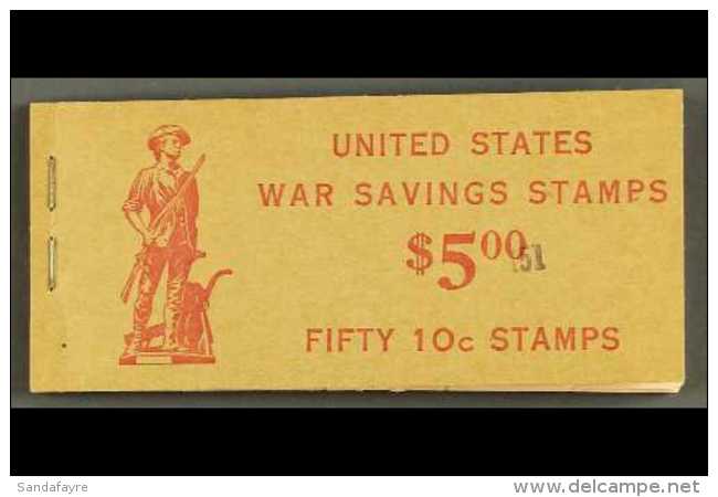 1942 COMPLETE BOOKLET Of War Savings Stamps, Scott WS7, Containing 5 Panes Of 10 Stamps With Interleaving. (1... - Altri & Non Classificati