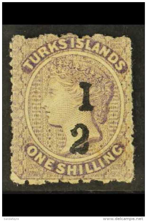 1881 "&frac12;" On 1s Lilac Surcharge Without Bar, SG 12a, Mint, Scarce, Cat &pound;600. For More Images, Please... - Turks E Caicos