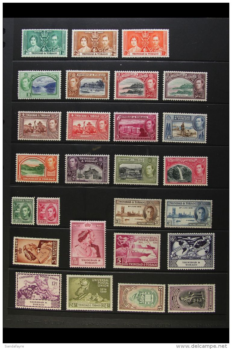 1937-52 COMPLETE NEVER HINGED MINT COLLECTION Presented On A Stock Page, A Complete Run From The Coronation Set To... - Trindad & Tobago (...-1961)