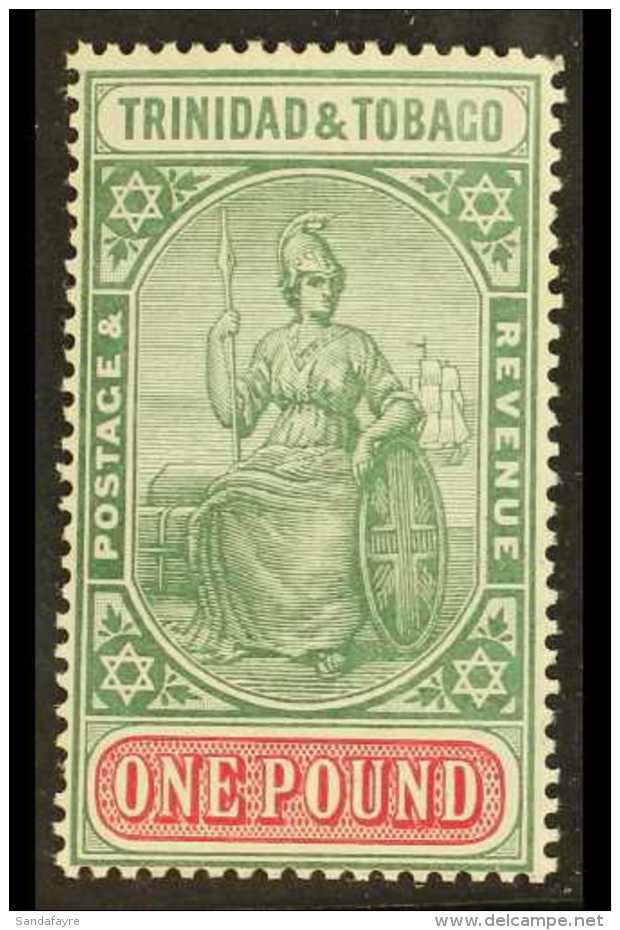 1914 &pound;1 Grey Green &amp; Carmine, SG 156, Very Fine Mint For More Images, Please Visit... - Trindad & Tobago (...-1961)