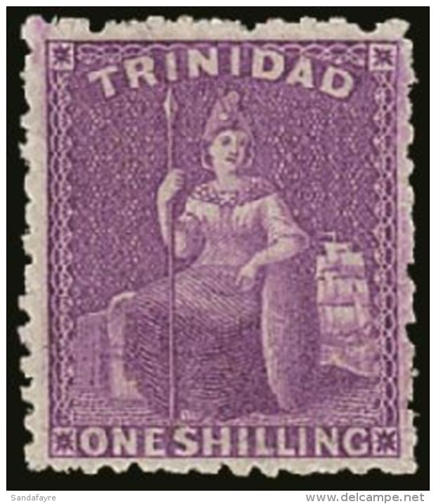 1863-80 (wmk CC, Perf 12&frac12;) 1s Mauve (aniline) Britannia, SG 73b, Very Fine Mint. For More Images, Please... - Trindad & Tobago (...-1961)