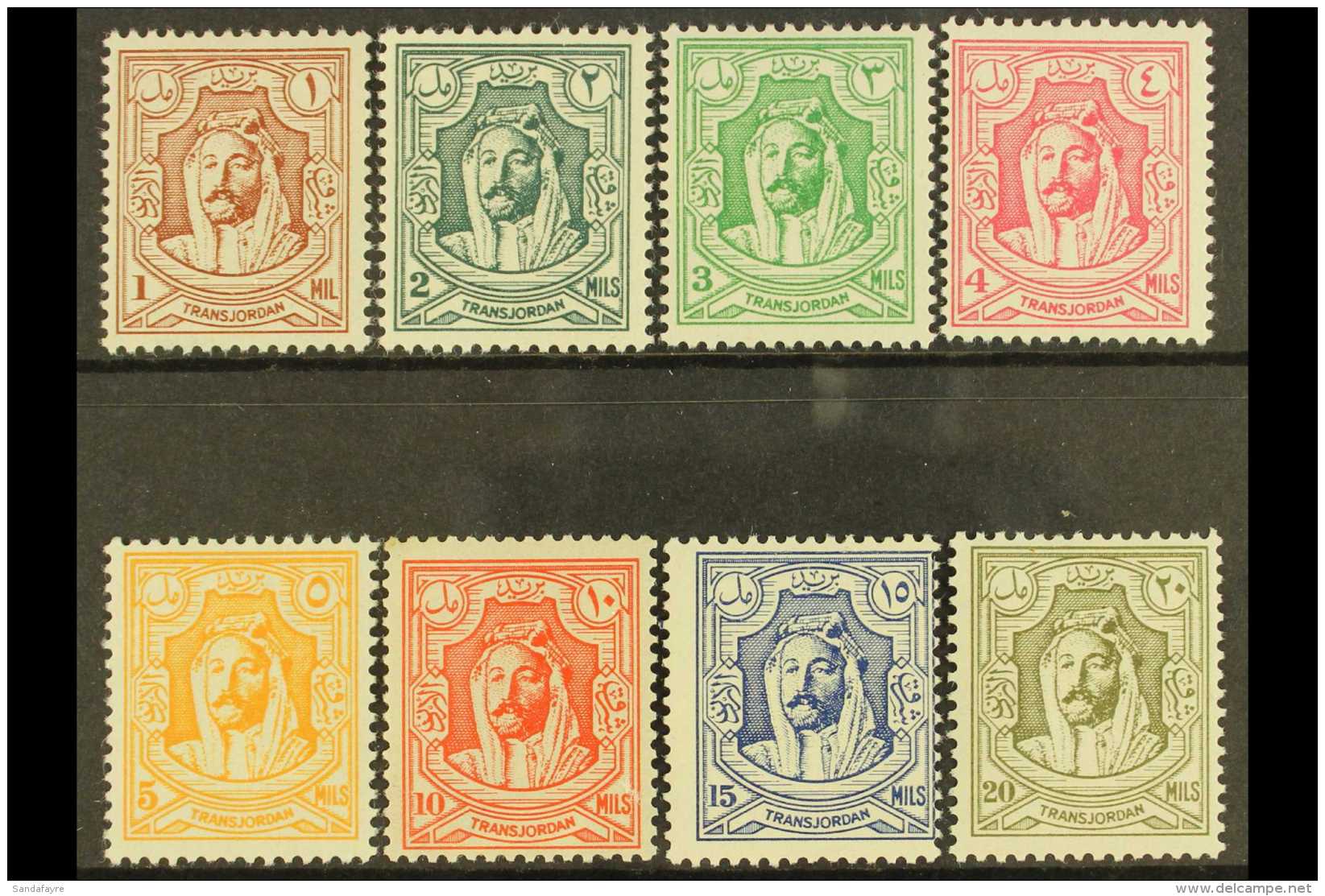 1942 Emir (Litho At Cairo) Complete Set, SG 222/229, Fine Mint. (8 Stamps) For More Images, Please Visit... - Giordania