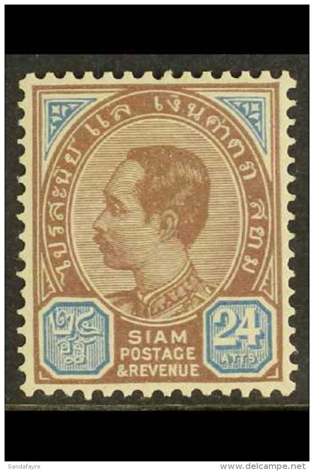 1899 24a Brown Purple And Blue "Chulalongkorn" Sideface Portrait, SG 79, Superb Mint. Scarce, Beautiful Stamp. For... - Tailandia