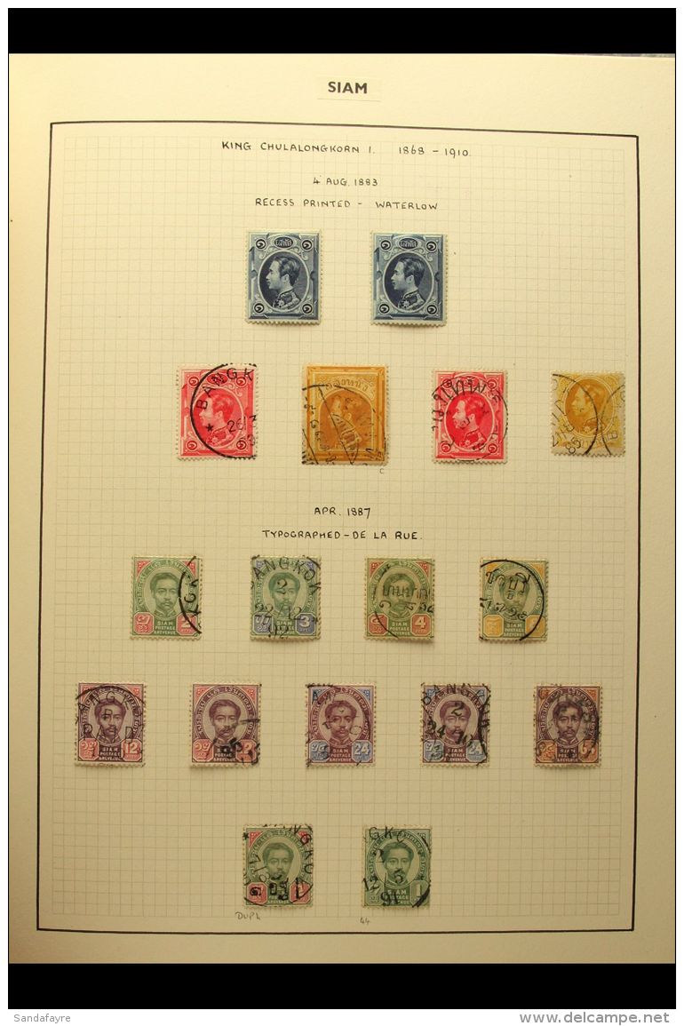 1883-2000 FINE USED COLLECTION Neatly Presented In An Album. Includes 1883-85 Range To 1salung, 1887-91 Set,... - Tailandia