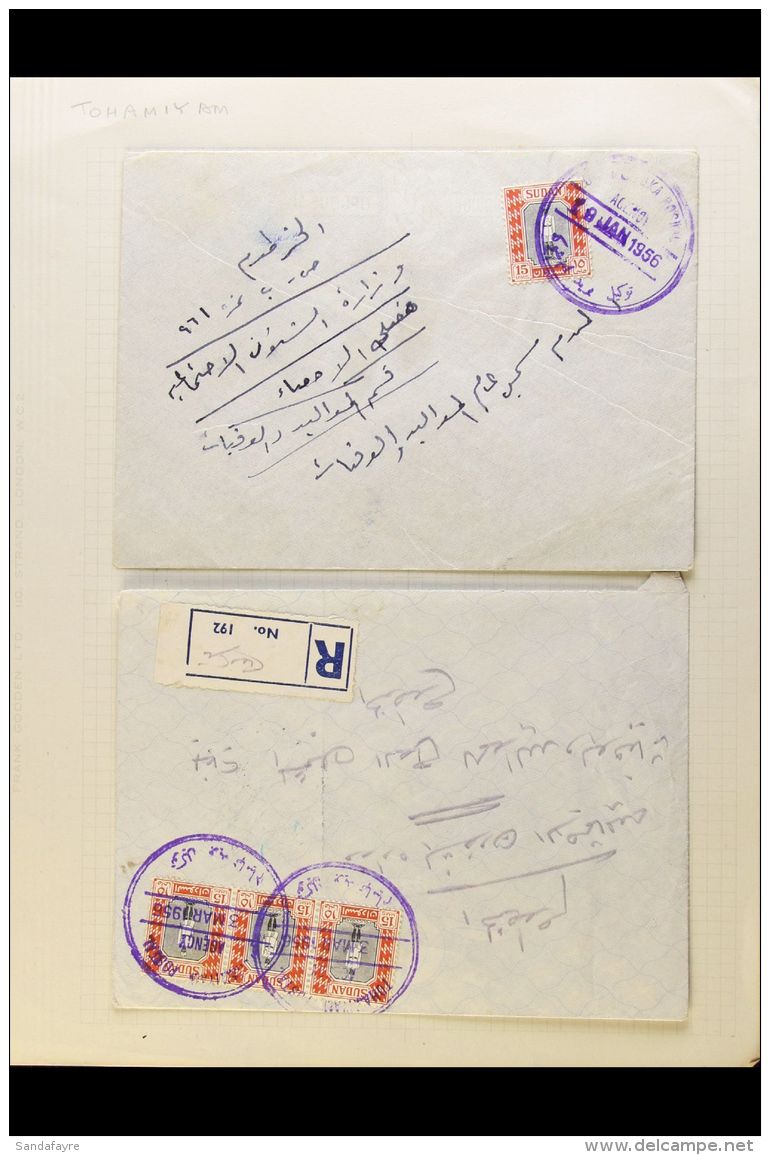 1954-1960 POSTAL AGENCIES COVERS. KASSALA PROVINCE Interesting Group Of Mostly Registered Covers With Stamps Tied... - Sudan (...-1951)