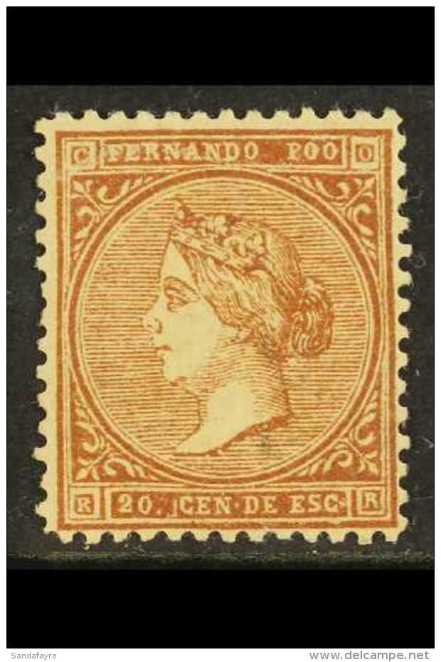FERNANDO PO 1868 20c Brown "Isabella", SG 1 Or Edifil 1, Lightly Hinged Mint, Well- Centered For This With Unusual... - Altri & Non Classificati