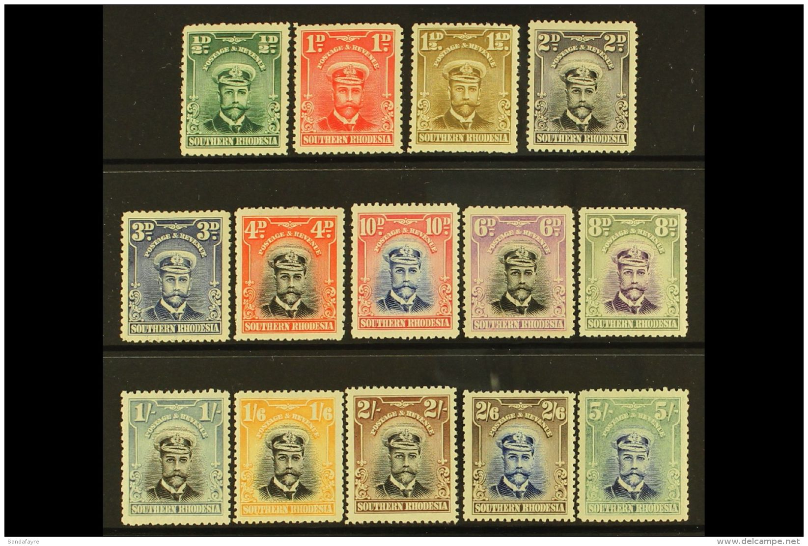 1924-29 KGV "Admiral" Definitives Complete Set, SG 1/14, Fine Mint (14 Stamps) For More Images, Please Visit... - Rhodesia Del Sud (...-1964)