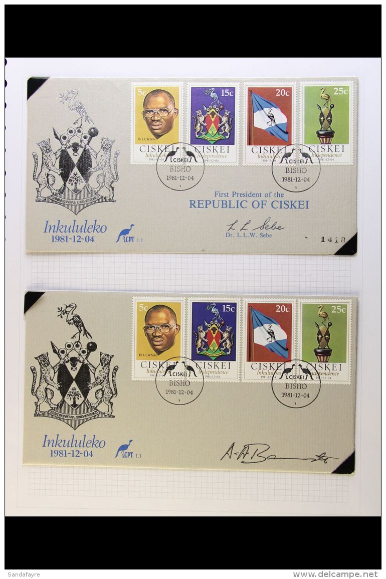 CISKEI 1981 Independence Pair Of First Day Covers, Both SIGNED Including By Chief Minister Dr Lennox Sebe. (2... - Non Classificati