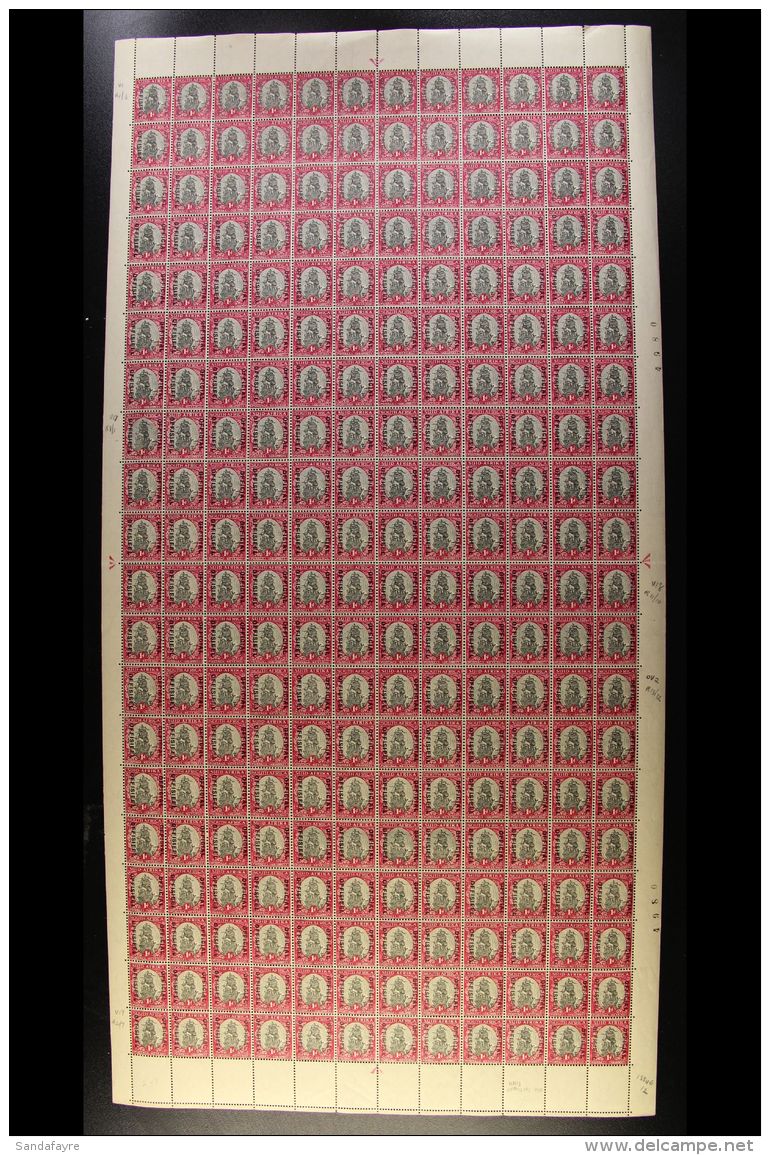 OFFICIALS - FULL SHEET 1938 1d Olive-grey &amp; Rose-carmine, Wmk Upright, Complete Sheet Of 240 (120 Pairs),... - Non Classificati