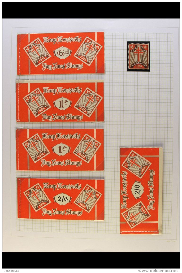 CHRISTMAS LABEL BOOKLETS 1935-9 COLLECTION Includes 1935 1s Booklet, 1937 6d (pane Stuck), 1938 6d, 1s &amp; 2s6d... - Non Classificati