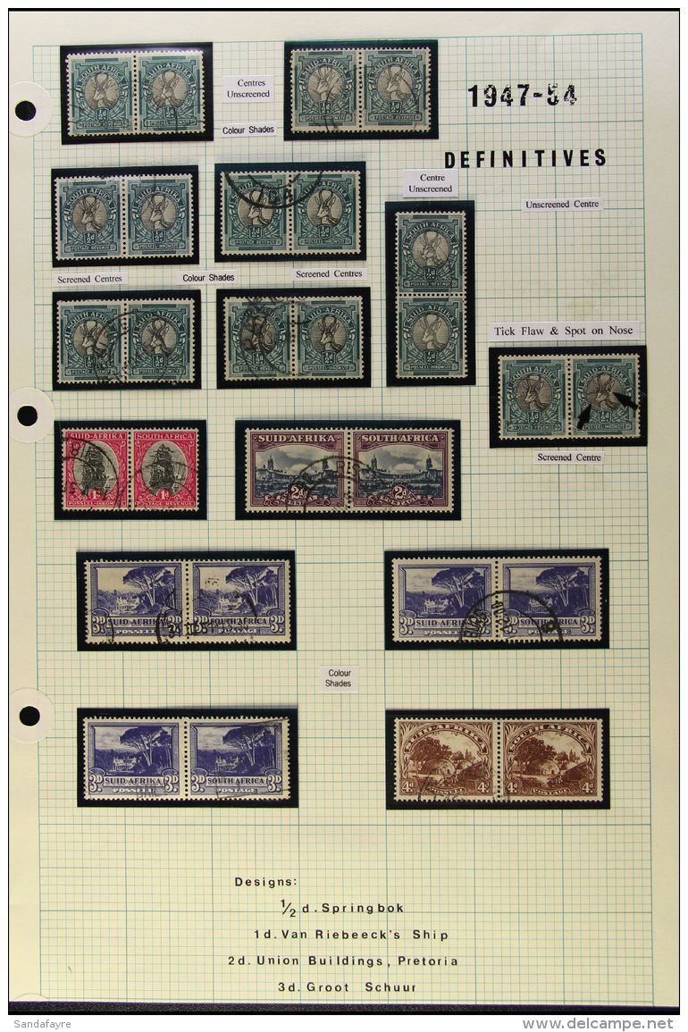 1947-54 USED COLLECTION Basic Set Plus Listed Shades With Both 5s, Also 2s6d "Heatwave" Printing, Plus &frac12;d... - Non Classificati