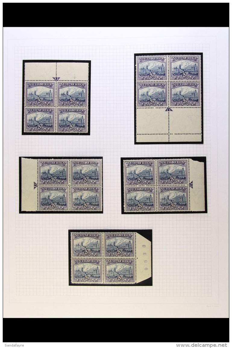 1933-48 2d Blue &amp; Violet, ALL FOUR ARROW BLOCKS OF 4 (from Top, Bottom, Left &amp; Right Margins) Plus Sheet... - Non Classificati