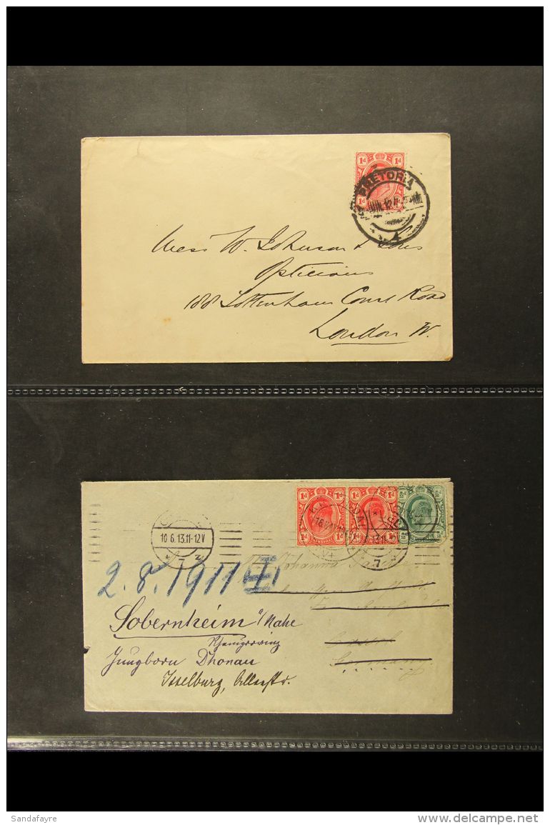 TRANSVAAL INTER PROVINCIALS 1910-12 Group Of Four Covers Bearing Various KEVII Tranvaal Issues Tied By Pretoria,... - Non Classificati