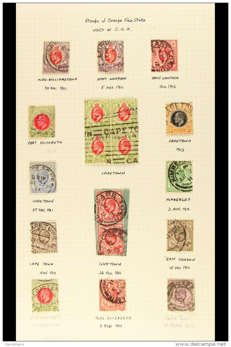 ORANGE RIVER COLONY INTERPROVINCIALS A Collection Of ORC Stamps With Clear 1910-12 Cancels From Cape, Natal And... - Non Classificati