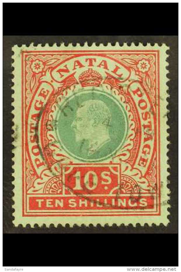 NATAL 1908-9 10s Green &amp; Red On Green, Wmk Mult. Crown CA, SG 170, Very Fine Used. For More Images, Please... - Non Classificati