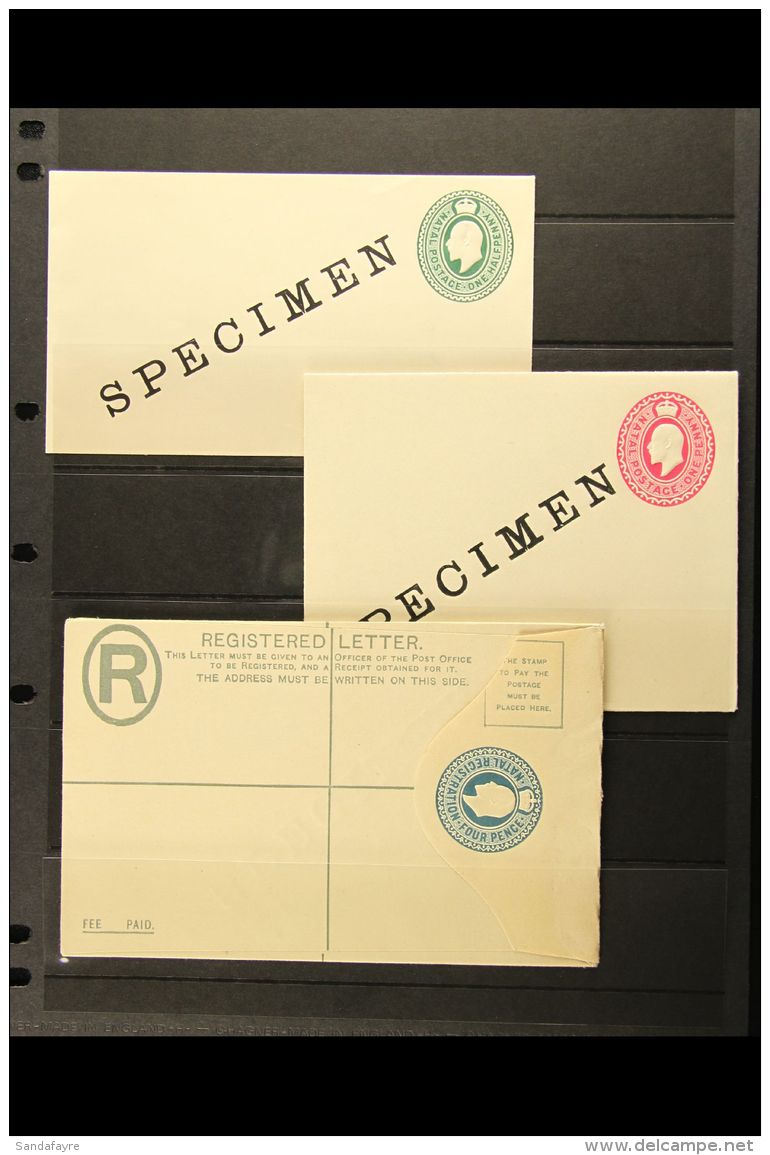 NATAL 1902-03 KEVII "SPECIMEN" ENVELOPES. Includes &frac12;d &amp; 1d Postal Envelopes &amp; 4d Registered... - Non Classificati