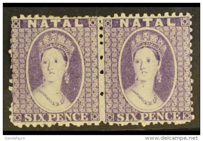 NATAL 1863 6d Violet, Wmk CC, P 12&frac12;, SG 24, Very Fine And Fresh Mint Pair. For More Images, Please Visit... - Unclassified