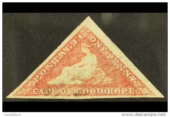 CAPE OF GOOD HOPE 1855-63 1d Rose Triangular, SG 5a, Very Fine Used, Lightly Cancelled With 3 Good / Huge Margins.... - Non Classificati