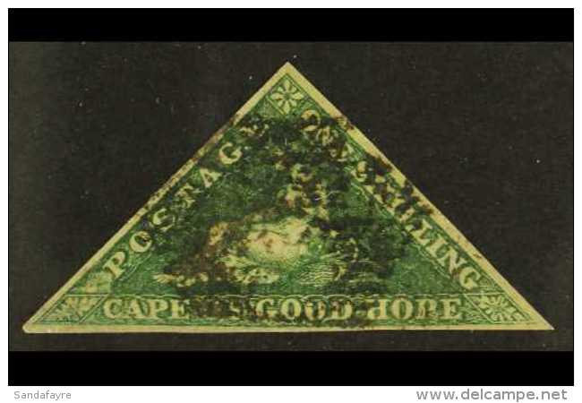 CAPE OF GOOD HOPE 1859 1s Deep Dark Green Triangular, SG 8b, Used With Full Neat Margins. For More Images, Please... - Non Classificati