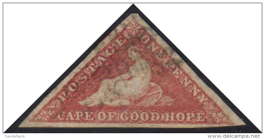 CAPE OF GOOD HOPE 1855-63 1d Rose On White Paper SG 5a, Attractive With Good Colour, And Light Triangular Cancel. ... - Non Classificati