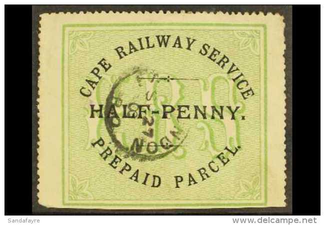 CAPE CAPE RAILWAY SERVICE 1882 &frac12;d Black &amp; Green Local Railway Stamp, Used, Small Corner Crease, Scarce.... - Non Classificati