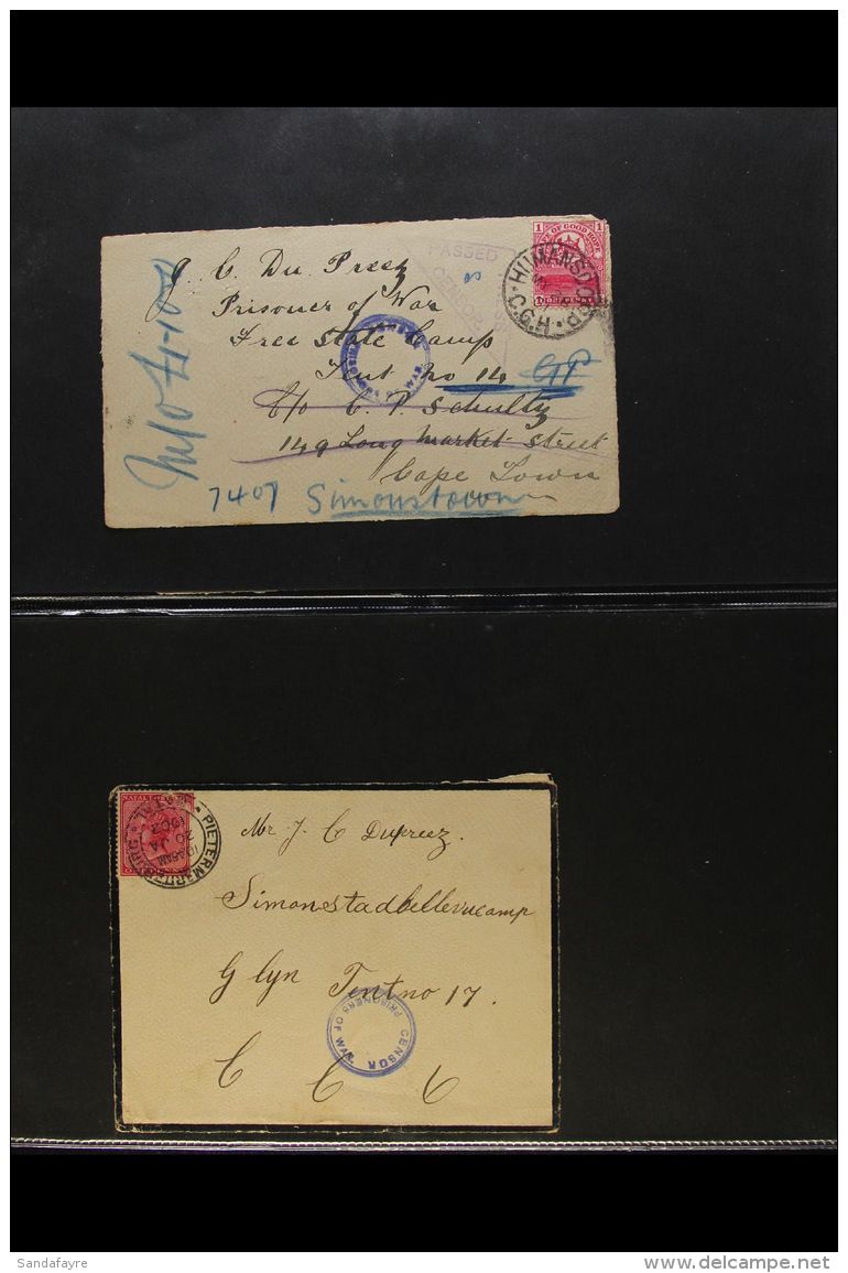 BOER WAR CENSOR COVERS 1901-02 Accumulation Of Envelope Fronts Addressed To Prisoners Of War In Various Camps,... - Non Classificati