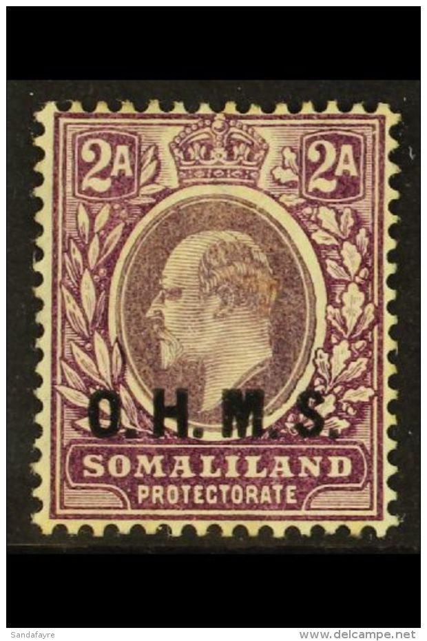 OFFICIAL 1904-05 2a Dull And Bright Purple Wmk Crown CA, SG O12, Very Fine Mint. For More Images, Please Visit... - Somaliland (Protettorato ...-1959)