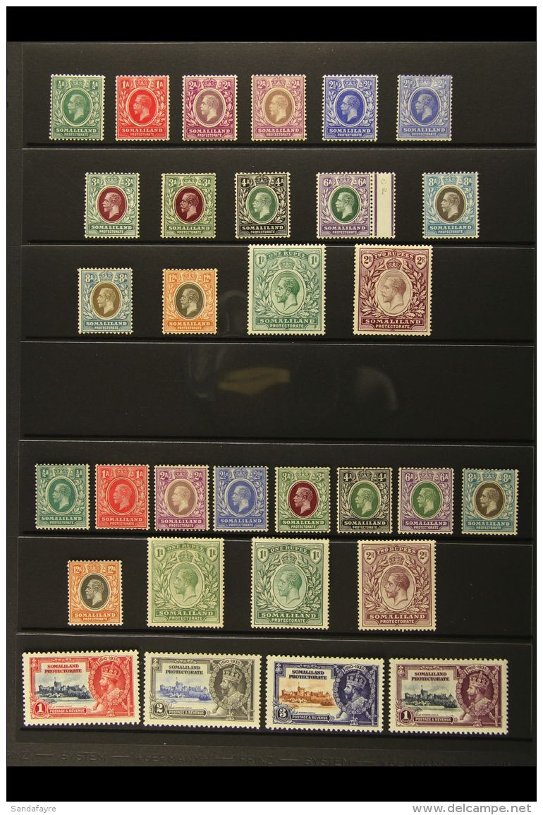 1912-35 FINE MINT KGV COLLECTION Presented On A Stock Page. Includes 1912-19 Set Complete To 2r, 1921 Set To 2r... - Somaliland (Protettorato ...-1959)