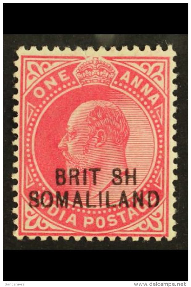 1903 KEVII 1a Carmine With "BRIT  SH" Overprint Error, SG 26a, Very Fine Mint. For More Images, Please Visit... - Somalilandia (Protectorado ...-1959)