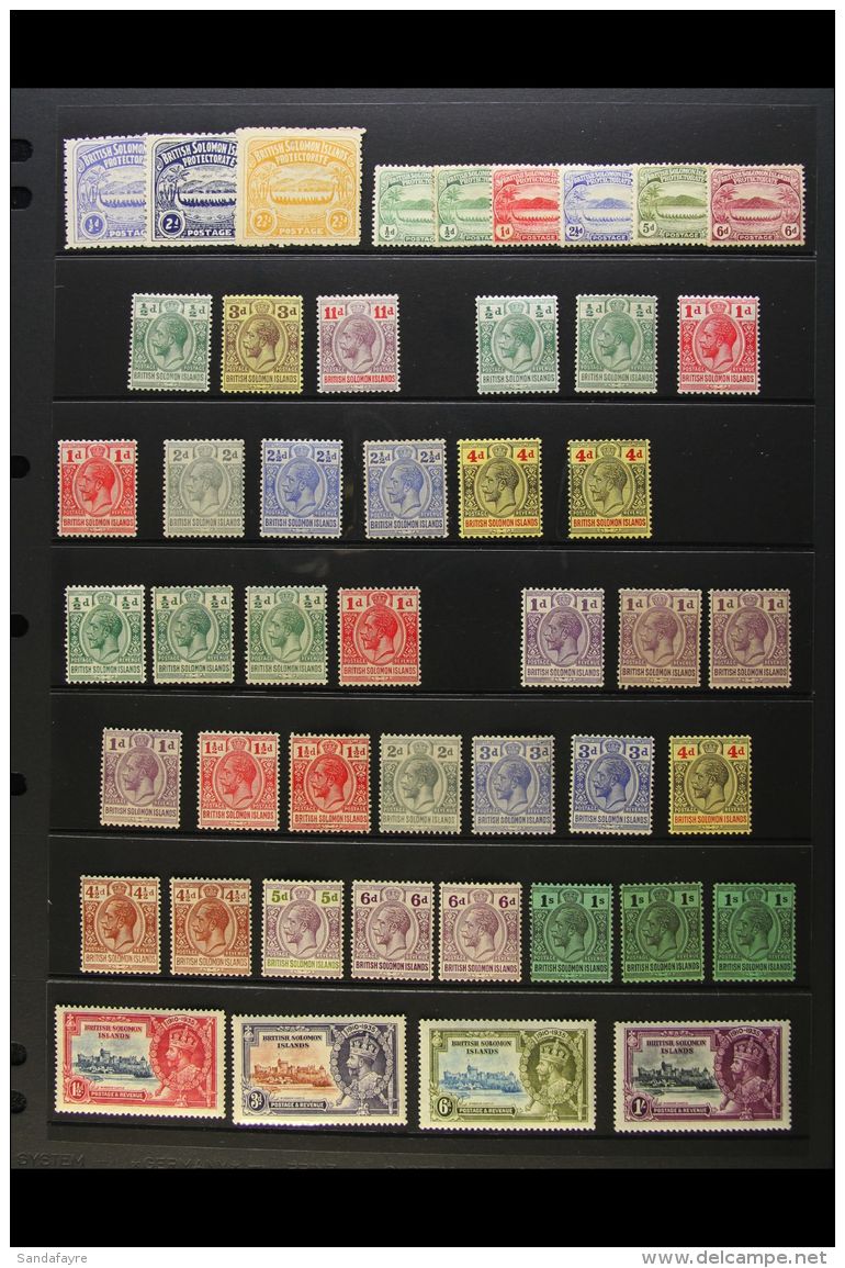 1907-1951 MINT COLLECTION Presented On A Pair Of Stock Pages. Includes 1907 &frac12;d, 2d &amp; 2&frac12;d,... - Isole Salomone (...-1978)