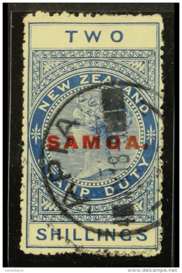 1914-24 2s Blue Postal Fiscal, Perf 14, SG 122, Fine Used. For More Images, Please Visit... - Samoa