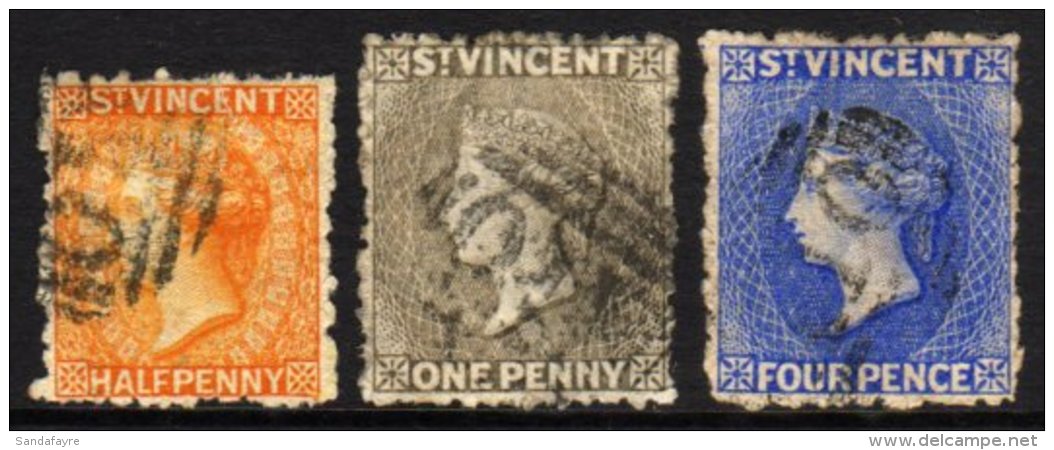 1881 &frac12;d Orange, 1d Drab And 4d Bright Blue SG 36/38, Nicely Used. (3) For More Images, Please Visit... - St.Vincent (...-1979)