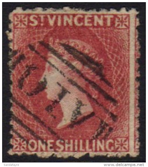 1872 1s Deep Rose Red, New Colour, Perf 11 To 12&frac12;, SG 17, Superb Used With Neat 10" Cancel. For More... - St.Vincent (...-1979)