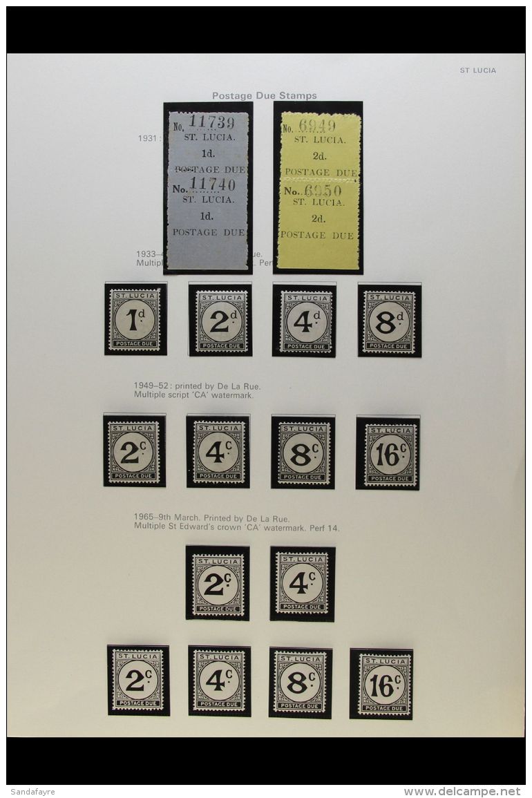 POSTAGE DUES 1930-65 Complete Fine Mint Collection, Includes 1930 1d And 2d Type-set With These Each As A... - St.Lucia (...-1978)