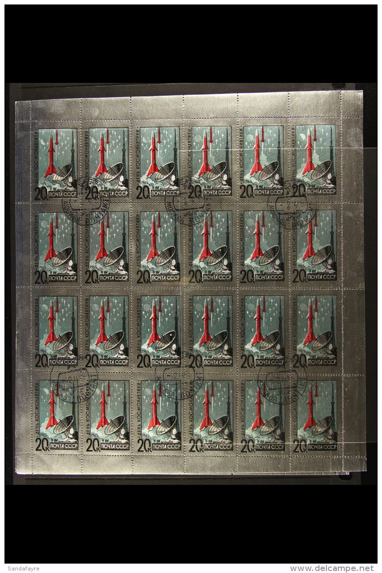 1965 NATIONAL COSMONAUT DAY Foil Set In Complete Sheets, Mi 3042/3, Very Fine Used (2 Sheets Of 24 Sets) For More... - Altri & Non Classificati