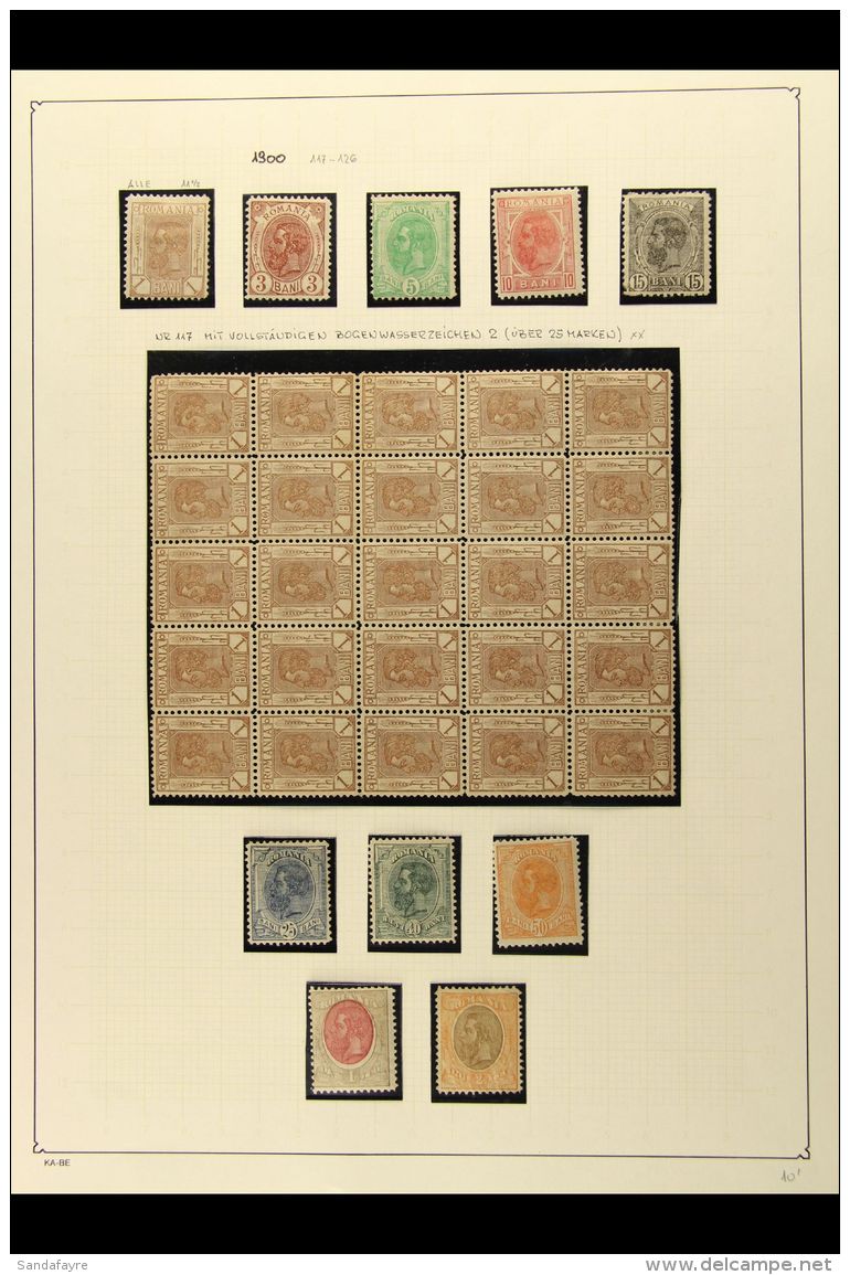 1890-1900 FINE MINT COLLECTION In Mounts On Album Pages. Includes 1900 Sheet Wmk Set, Plus 1b Block Of 25 With... - Altri & Non Classificati