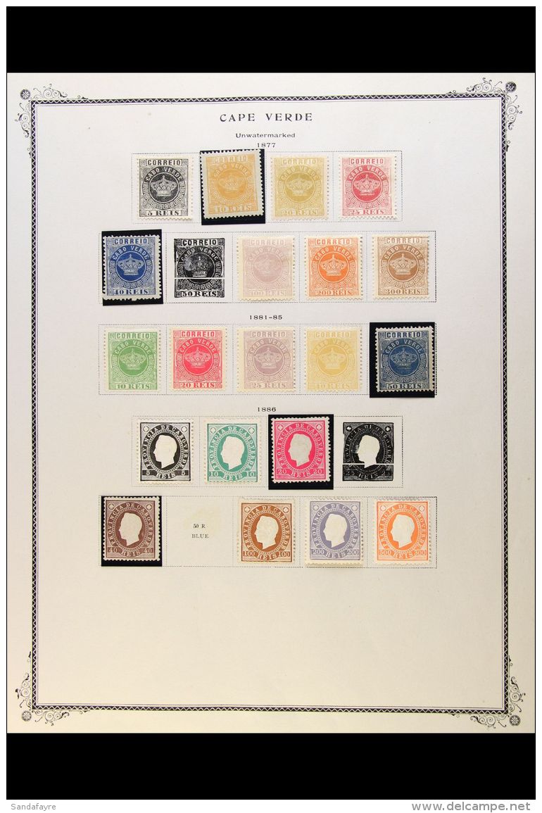 CAPE VERDE ISLANDS 1877-1934 ALL DIFFERENT MINT Collection On Printed Pages. Includes 1877-85 "Crown" Ranges With... - Altri & Non Classificati