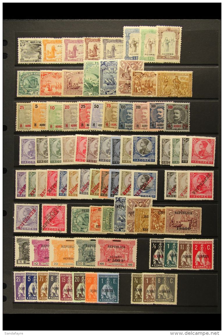 AZORES 1895-1931 All Different Mint Collection, Starts With 1895 St Anthony Values To 80r And 100r (unused), Then... - Altri & Non Classificati