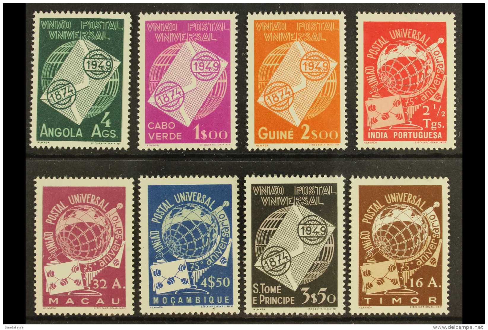 1949 U.P.U. Omnibus Issues From Each Colony, Very Fine Mint (8). For More Images, Please Visit... - Altri & Non Classificati