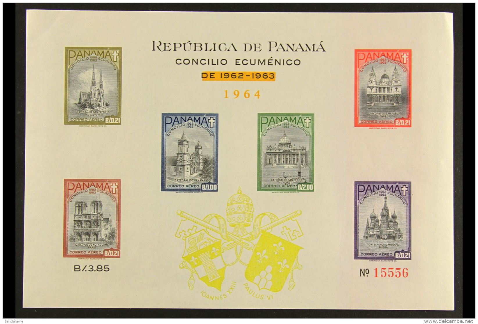 1938-81 NHM MINIATURE SHEETS An All Different Group Which Includes 1938 Games, 1964 Ecumenical Sheet Plus 1964... - Panama