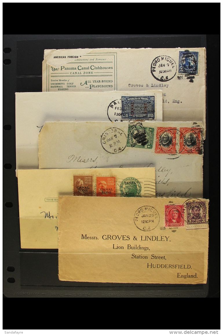 1905-1937 CANAL ZONE POSTAL HISTORY A Small Group Of Covers &amp; Cover Fronts Bearing Various Issues. All Posted... - Panama