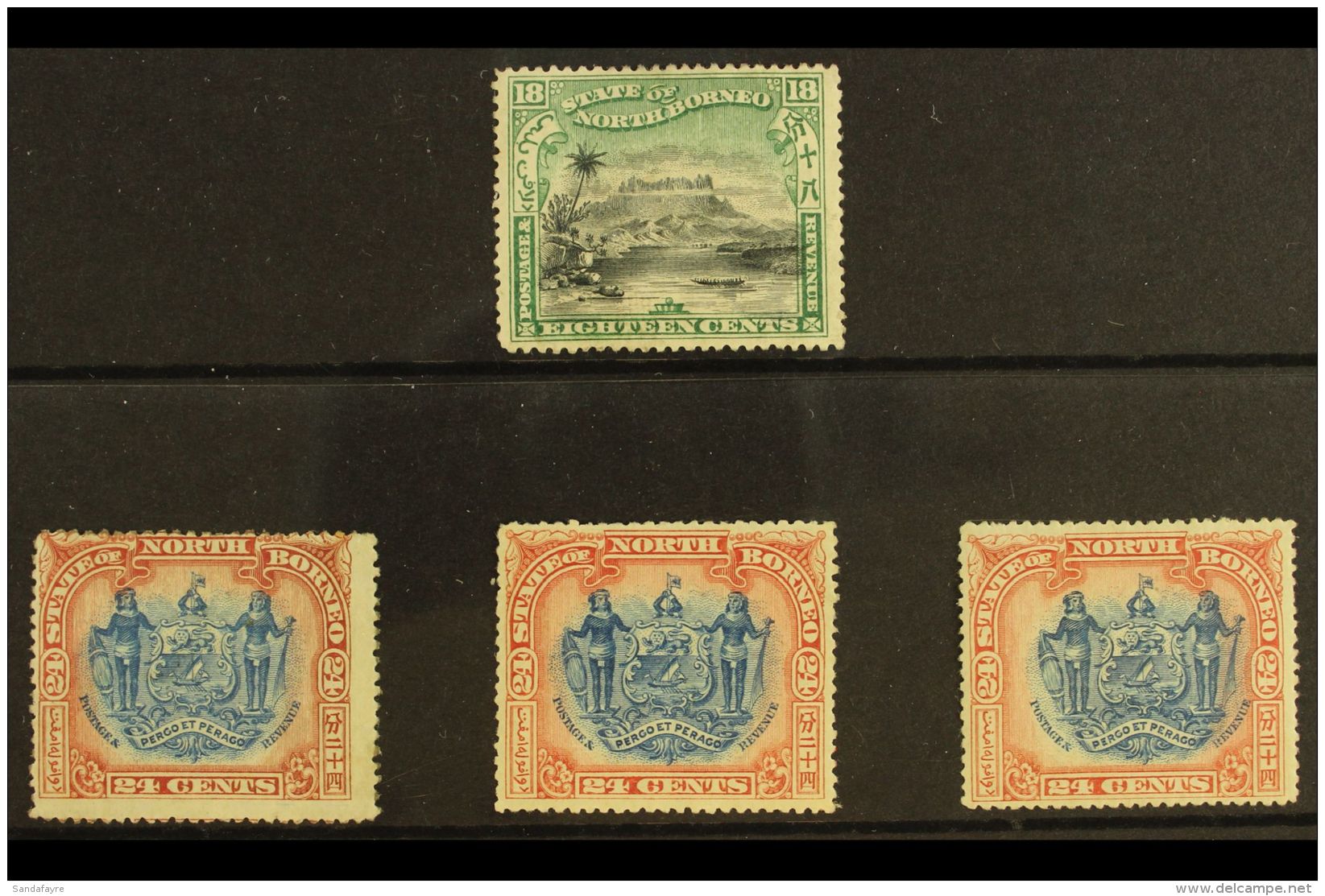 1897 CORRECTED INSCRIPTIONS Mint Group With 18c Perf 14&frac12;-15, SG 110b, Plus 24c Perf 13&frac12;-14, Perf... - Borneo Del Nord (...-1963)