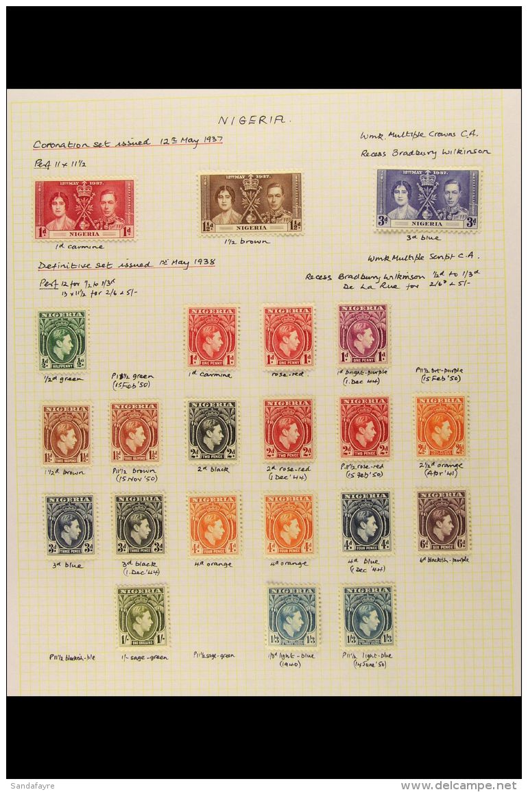 1937-49 VERY FINE MINT COLLECTION On Album Pages. Includes A Complete "Basic" Collection, SG 46/67, Plus Many... - Nigeria (...-1960)