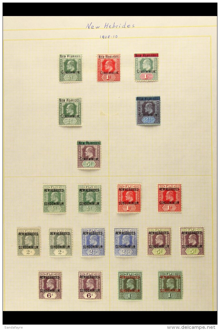 ENGLISH 1908-1977 FINE MINT COLLECTION On Leaves, Chiefly Different, Inc 1908 Opts To 1s, 1910 Opts Sets (x2),... - Altri & Non Classificati
