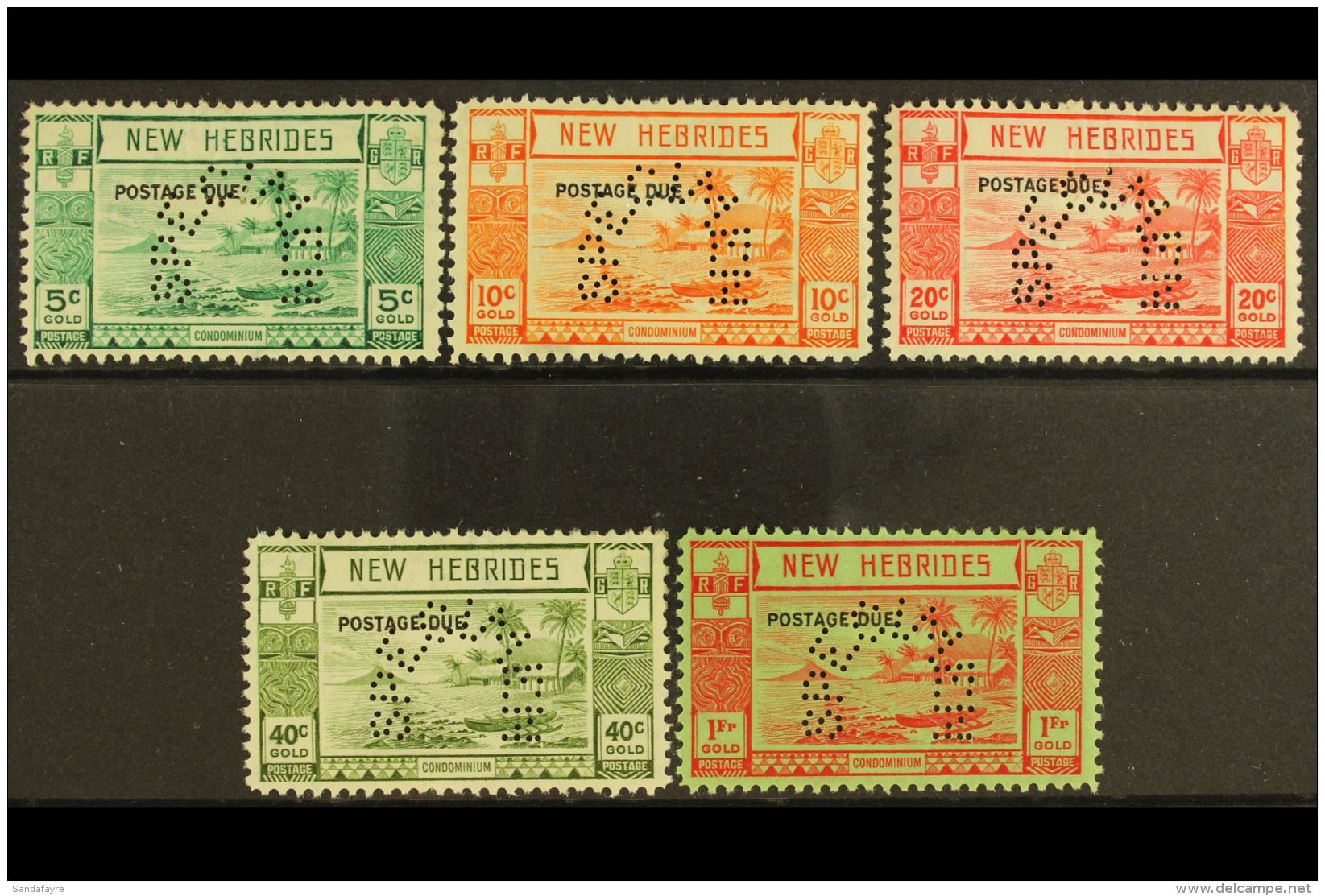 BRITISH CURRENCY POSTAGE DUES - 1938 Set Complete Perforated"Specimen", SG D6s/10s, Very Fine Mint Part Og. (5... - Altri & Non Classificati