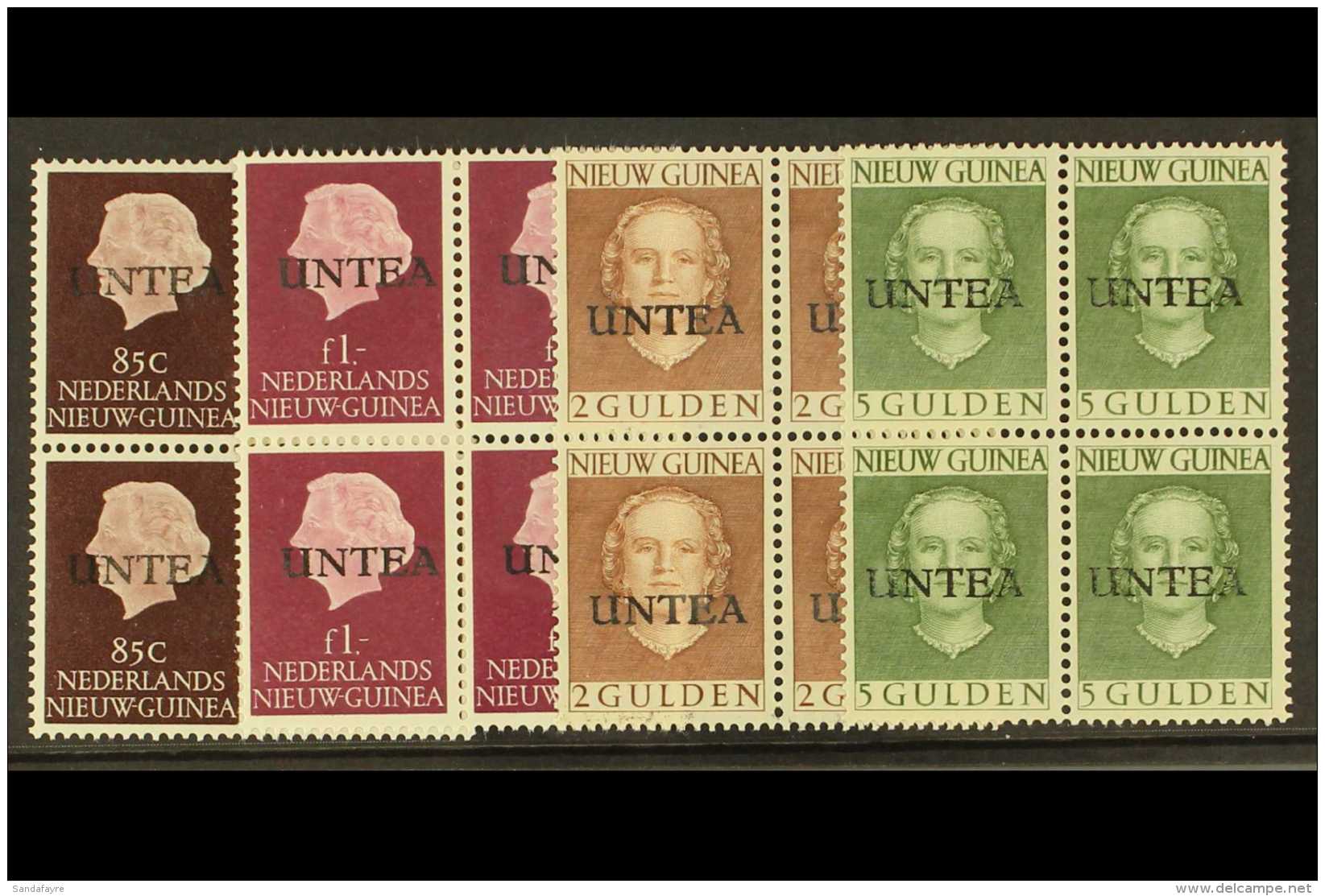 WEST NEW GUINEA 1962 "UNTEA" Opts 1st Printing 85c, 1g. 2g, And 5g, NVPH 16/19, In Never Hinged Mint Blocks Of... - Altri & Non Classificati