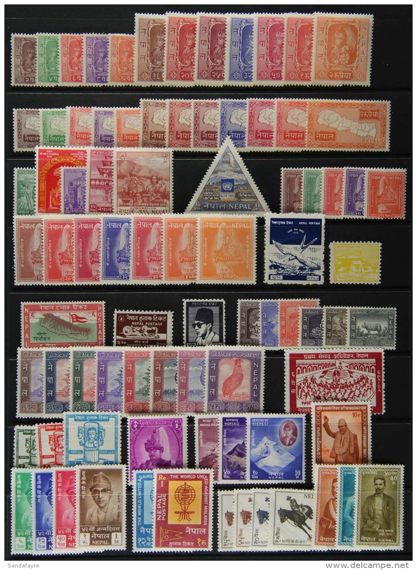 1954-65 Superb "first Hinge" Mint Collection, Large;y Complete Incl. 1954 King Set, 1954 Map Set, 1956 Coronation... - Nepal