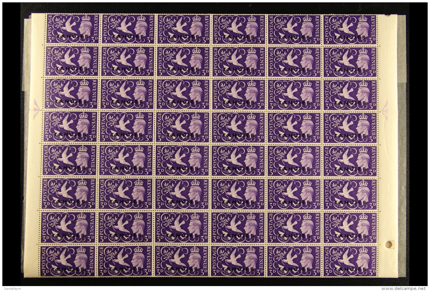 TANGIER 1946 Victory Set, SG 253/54, In COMPLETE SHEETS OF 120 STAMPS With Full Margins, Never Hinged Mint. The 3d... - Altri & Non Classificati